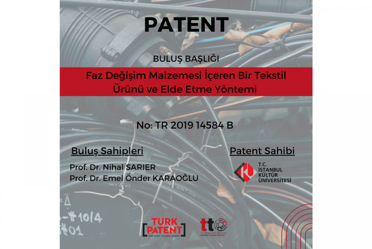 "Faz Değişim Malzemesi İçeren Bir Tekstil Ürünü ve Elde Etme Yöntemi" Başlıklı Patentimiz Tescillendi